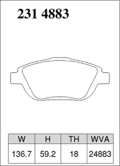 ディクセル Zタイプ フロント左右セット ブレーキパッド DS3 A5C5F01 2314883 DIXCEL ブレーキパット