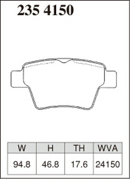 DIXCEL ブレーキパッド ESタイプ PEUGEOT 207 SW A7W5FW/A7W5F01 2008/04〜2012/11 リア左右セット 2354150