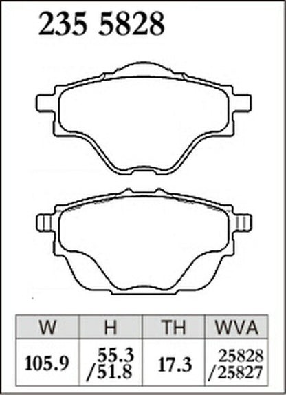 DIXCEL ブレーキパッド Zタイプ CITROEN DS7 クロスバック X745G06 2018/07〜2021/05 リア左右セット 2355828