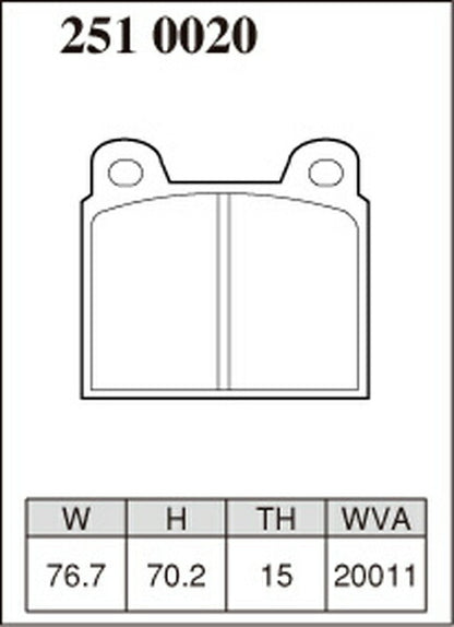 DIXCEL ブレーキパッド Zタイプ MERCEDES BENZ R107 107023 1972〜1980 フロント左右セット 2510020