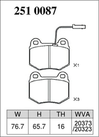 DIXCEL ブレーキパッド Pタイプ ALFA ROMEO 75 162/162B30 1989/10〜1993 フロント左右セット 2510087