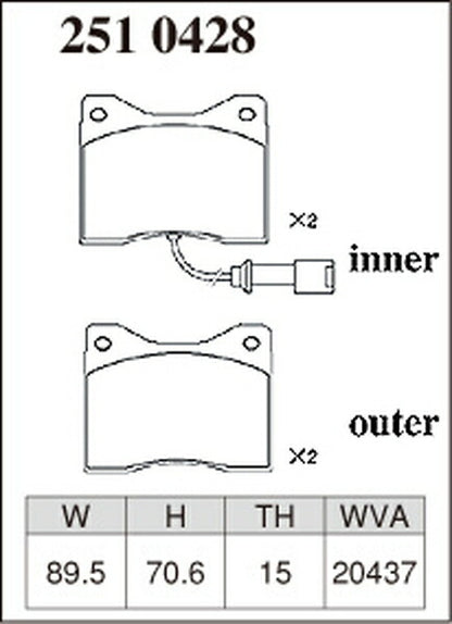 DIXCEL ブレーキパッド Zタイプ BMW E10 1968〜1975 フロント左右セット 2510428