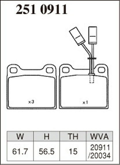 DIXCEL ブレーキパッド Zタイプ ALFA ROMEO GTV 1983〜1986 フロント左右セット 2510911