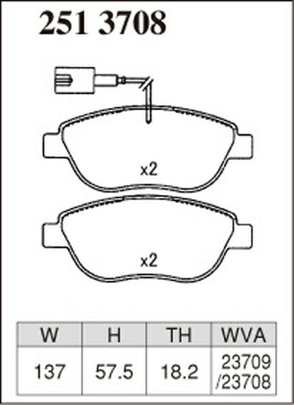 DIXCEL ブレーキパッド Zタイプ ABARTH 595 31214T 2017/02〜 フロント左右セット 2513708
