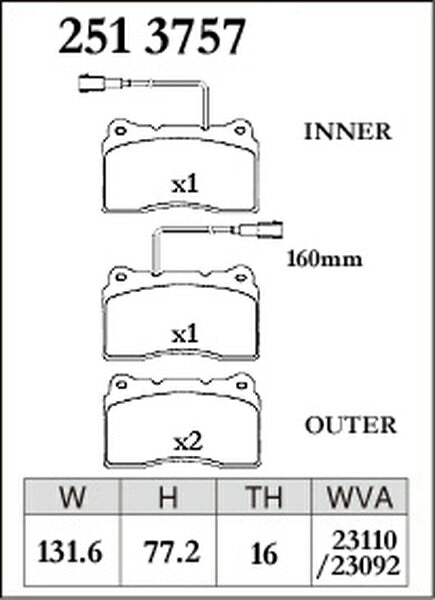 DIXCEL ブレーキパッド Zタイプ ALFA ROMEO 159 93932 2006/02〜 フロント左右セット 2513757