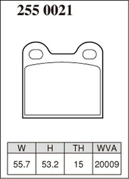 DIXCEL ブレーキパッド Mタイプ VOLKSWAGEN VW1500/VW1600 タイプ3 1961〜1973 フロント左右セット 2550021