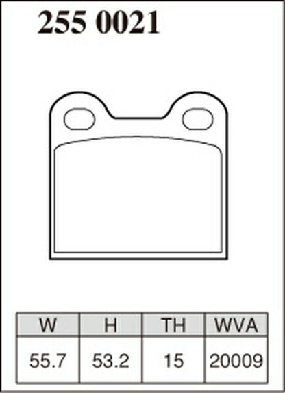 DIXCEL ブレーキパッド REタイプ VOLKSWAGEN VW1500/VW1600 タイプ3 1961〜1973 フロント左右セット 2550021