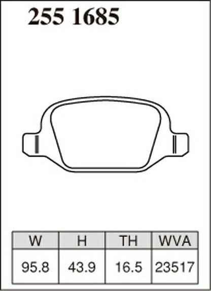 DIXCEL ブレーキパッド RNタイプ ALFA ROMEO 156スポーツワゴン 932BXB 2002/07〜2003/11 リア左右セット 2551685