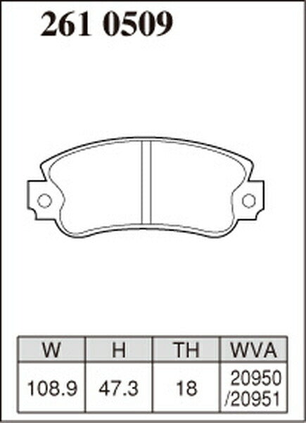 DIXCEL ブレーキパッド Mタイプ AUTOBIANCHI Y10 156A 1985〜1996 フロント左右セット 2610509
