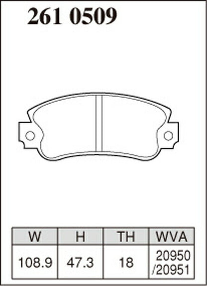 DIXCEL ブレーキパッド Mタイプ AUTOBIANCHI Y10 156A 1985〜1996 フロント左右セット 2610509