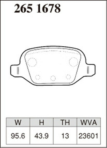 DIXCEL ブレーキパッド Zタイプ FIAT 500/500C 31214 2008/03〜 リア左右セット 2651678