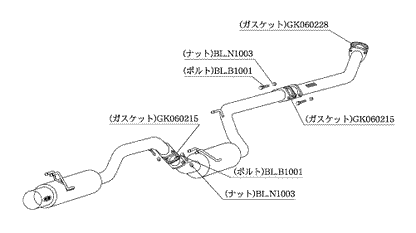 シビック FD1 マフラー 柿本改 ハイパーフルメガN1+Rev. H31379