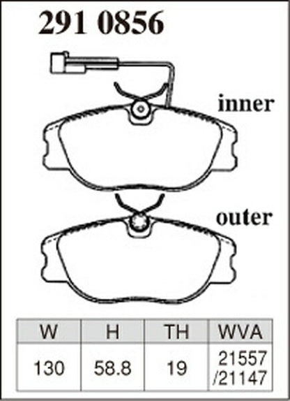 DIXCEL ブレーキパッド Zタイプ LANCIA デルタ L31C5/L31D5 1987〜1992 フロント左右セット 2910856