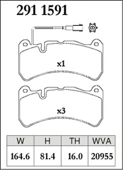 DIXCEL ブレーキパッド Pタイプ MASERATI ギブリ MG30A 2013/12〜 フロント左右セット 2911591