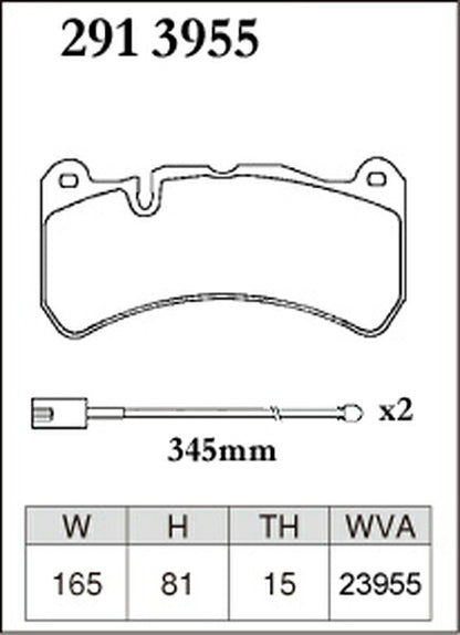 DIXCEL ブレーキパッド Pタイプ MASERATI クアトロポルテ MQPS/MQPG 2008/10〜2013/04 フロント左右セット 2913955