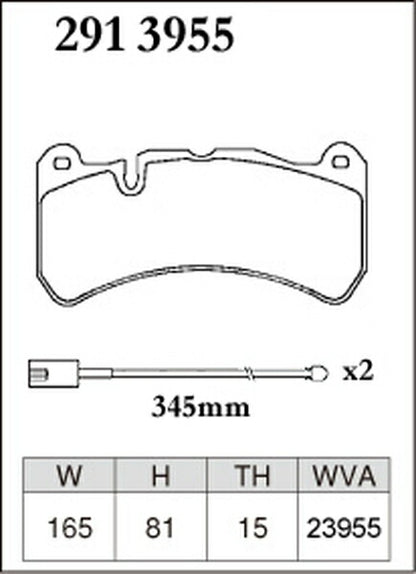 DIXCEL ブレーキパッド Mタイプ MASERATI グラントゥーリズモ MGTA/MGTA1/MGTS 2007〜 フロント左右セット 2913955