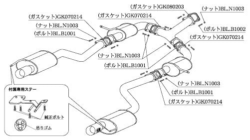 柿本改 Kakimoto.R アリスト E-JZS147 1991/10〜1997/8 【TS305W】 マフラー カキモト カキモト カキモトR