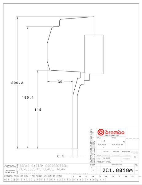 brembo GT-KIT MERCEDES BENZ ML500/ML55 AMG 2000〜2005 2C1.8018A/2C2.8018A