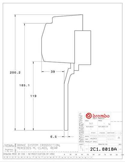 brembo GT-KIT MERCEDES BENZ ML500/ML55 AMG 2000〜2005 2C1.8018A/2C2.8018A