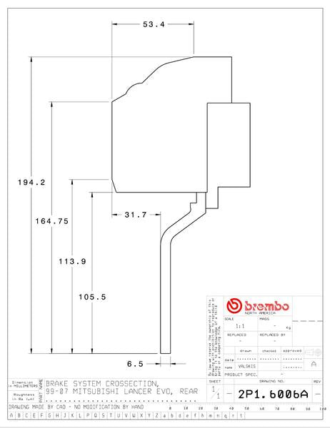 brembo GT-KIT ミツビシ ランサーエボリューションVI/VII/VIII/IX 1999〜2007 2P1.6006A/2P2.6006A