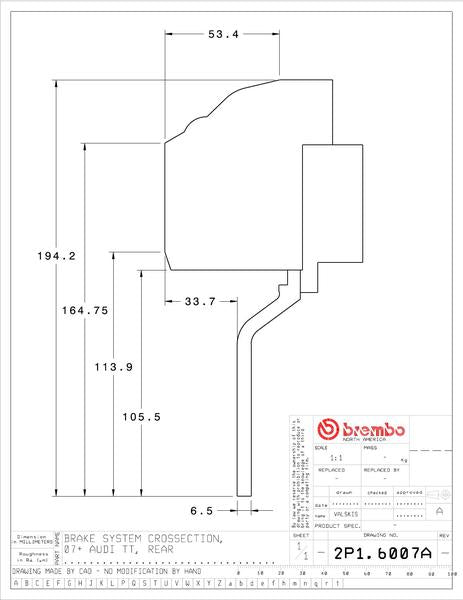 brembo GT-KIT AUDI TT/TTS 8J 2007〜2015 2P1.6007A/2P2.6007A