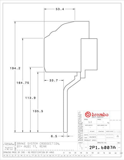 brembo GT-KIT AUDI TT/TTS 8J 2007〜2015 2P1.6007A/2P2.6007A