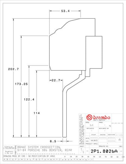 brembo GT-KIT PORSCHE 986ボクスターS 1997〜2004 2P1.8026A/2P2.8026A