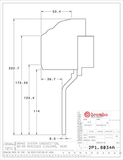 brembo GT-KIT MERCEDES BENZ CLK63 W209 2008〜2009 2P1.8034A/2P2.8034A