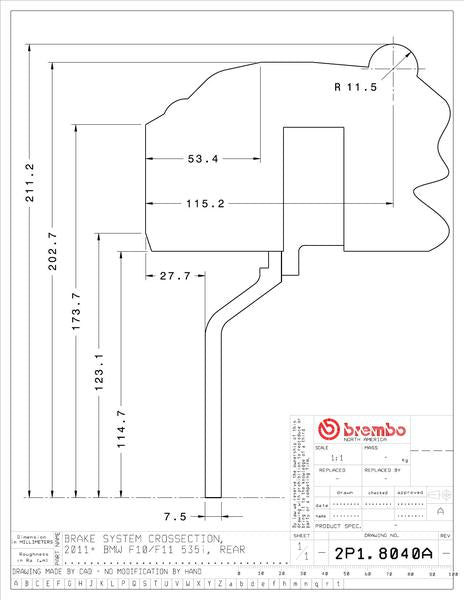 brembo GT-KIT BMW F10/F11 2011〜2016 2P1.8040A/2P2.8040A