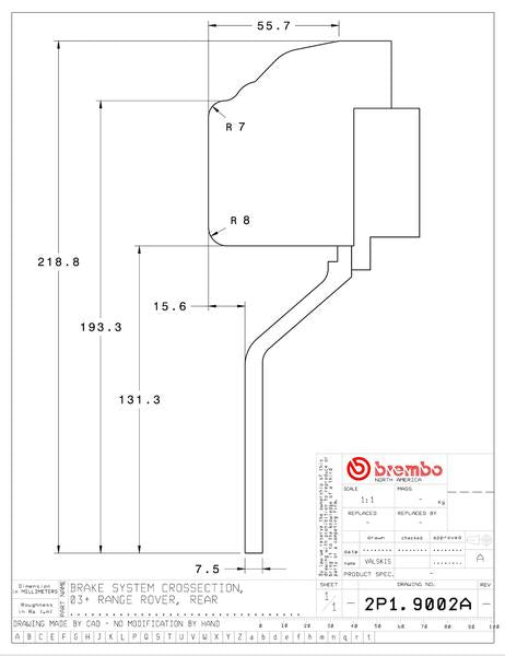 brembo GT-KIT LAND ROVER レンジローバー 2003〜2009 2P1.9002A/2P2.9002A