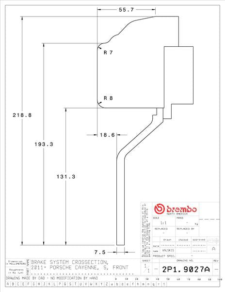 brembo GT-KIT PORSCHE 958カイエン 2011〜2018 2P1.9027A/2P2.9027A