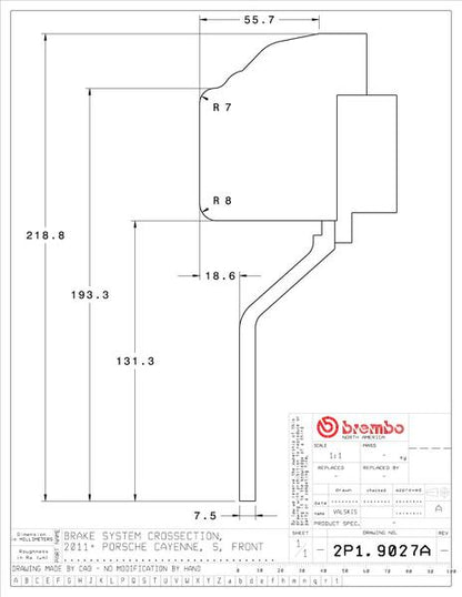 brembo GT-KIT PORSCHE 958カイエン 2011〜2018 2P1.9027A/2P2.9027A