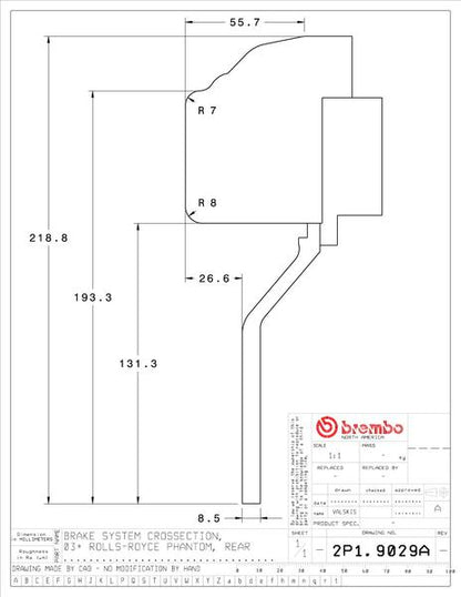 brembo GT-KIT ROLLS ROYCE ファントム 2003〜2016 2P1.9029A/2P2.9029A