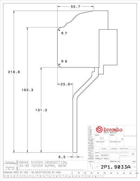 brembo GT-KIT トヨタ スープラ 1993〜1998 2P1.9033A/2P2.9033A