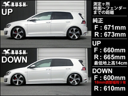 RUSH IMPORT CLASS フォルクスワーゲン ゴルフ7 GTI AUCHH AUCJX 2013〜2021 車高調キット 1台分セット