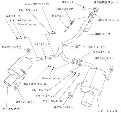 HKS スーパーターボマフラー スバル レガシィB4 TA-BL5/CBA-BL5 2003/06〜2009/04 31029-AF004