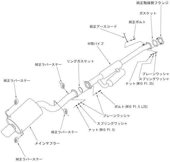 HKS スーパーターボマフラー ニッサン スカイライン GF-ER34 1998/05〜2001/05 31029-AN005