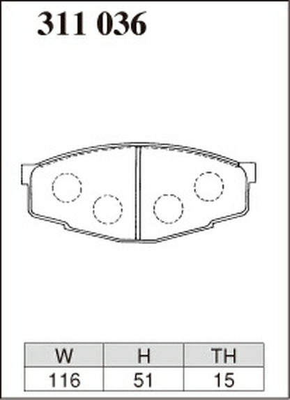 DIXCEL ブレーキパッド Zタイプ トヨタ コロナ/コロナプレミオ AT141/RT141 1982/01〜1985/08 フロント左右セット 311036
