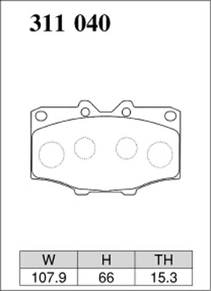 DIXCEL ブレーキパッド Mタイプ トヨタ ランドクルーザー/ランドクルーザーシグナス BJ42/BJ42V/BJ44V/BJ46/BJ46V 1980/08〜1984/10 フロント左右セット 311040