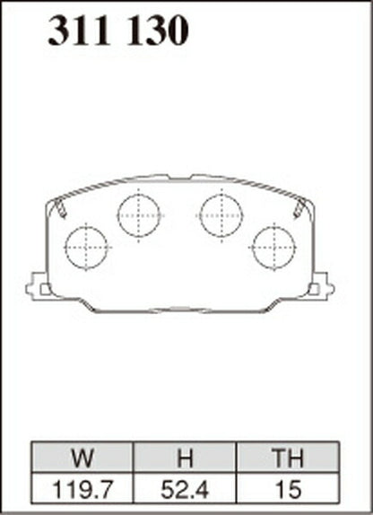 DIXCEL ブレーキパッド Zタイプ トヨタ カリーナED ST162 1987/08〜1989/08 フロント左右セット 311130