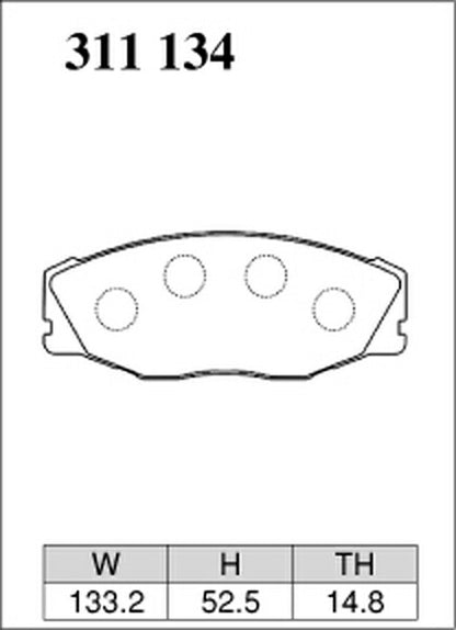 DIXCEL ブレーキパッド ECタイプ トヨタ クラウン JZS131/JZS133/JZS135 1987/09〜1999/04 フロント左右セット 311134