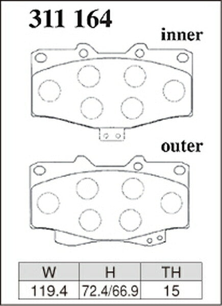 DIXCEL ブレーキパッド Zタイプ トヨタ ランドクルーザー/ランドクルーザーシグナス HZJ73V/HZJ77HV 1990/04〜1999/08 フロント左右セット 311164
