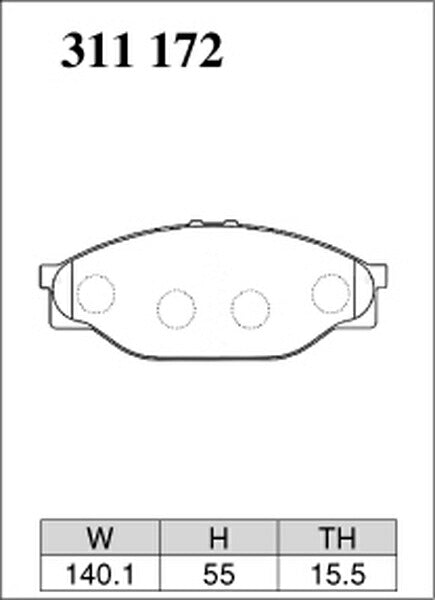 DIXCEL ブレーキパッド Mタイプ トヨタ ハイエースバン/レジアスエースバン LH113V/LH113K/RZH112V 1989/08〜1993/08 フロント左右セット 311172