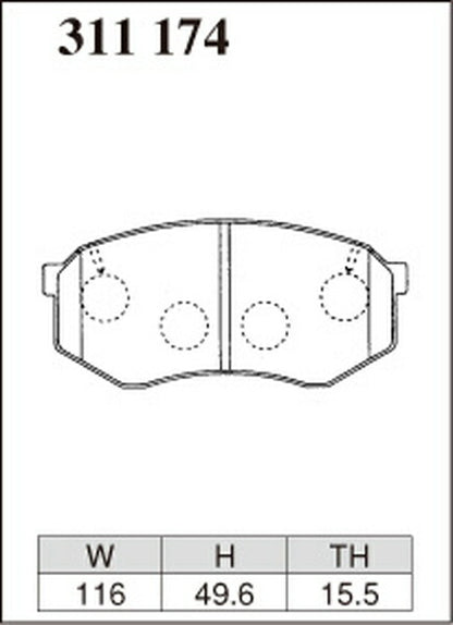 DIXCEL ブレーキパッド ECタイプ トヨタ マークII/クレスタ/チェイサー GX81/MX83/JZX81 1988/08〜1995/12 フロント左右セット 311174