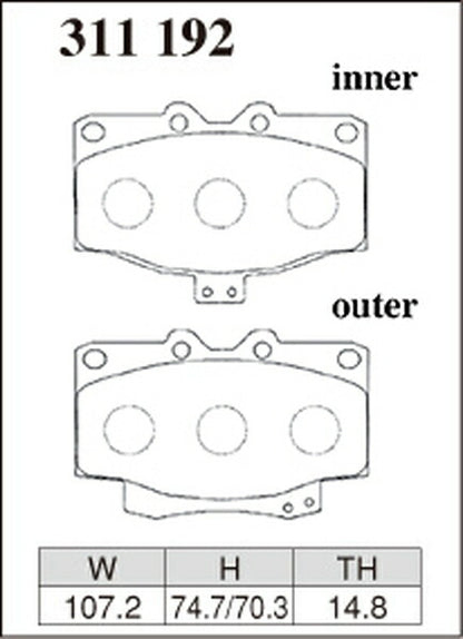 DIXCEL ブレーキパッド ECタイプ トヨタ ランドクルーザープラド LJ71G 1990/04〜1993/05 フロント左右セット 311192