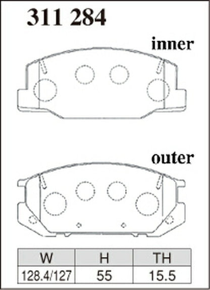 DIXCEL ブレーキパッド ECタイプ LOTUS エスプリ 85H 1987〜1990 フロント左右セット 311284