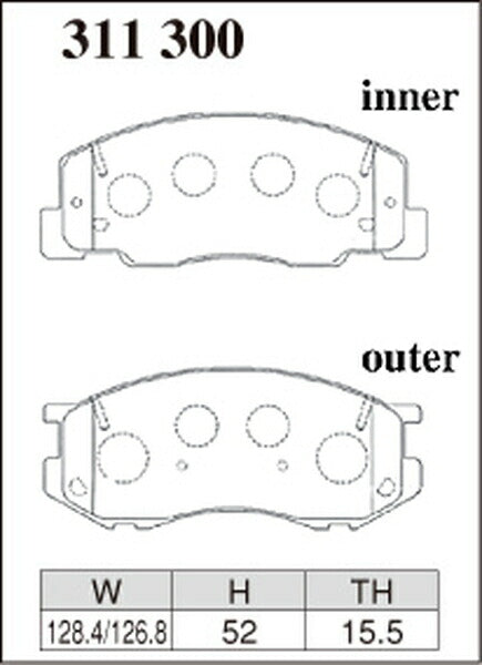 DIXCEL ブレーキパッド Xタイプ トヨタ ライトエース/タウンエースノア SR50G 1998/12〜2001/11 フロント左右セット 311300