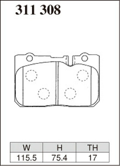 DIXCEL ブレーキパッド ECタイプ トヨタ セルシオ UCF20/UCF21 1994/10〜2000/08 フロント左右セット 311308