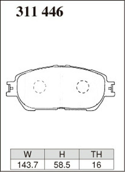 DIXCEL ブレーキパッド Xタイプ トヨタ アルファード/ヴェルファイア ANH10W/ANH15W/MNH10W/MNH15W 2002/05〜2008/04 フロント左右セット 311446