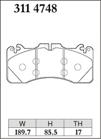 DIXCEL ブレーキパッド Mタイプ レクサス RC F USC10 2014/09〜 フロント左右セット 3114748